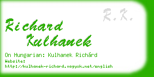 richard kulhanek business card
